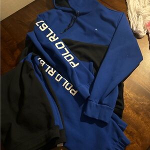Polo Ralph Lauren Blue and Black Hoodie